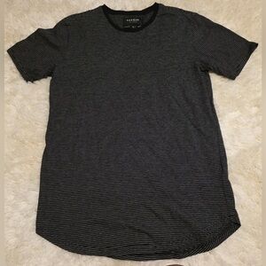 PacSun Men’s Size Small Black Striped Longline T-Shirt EUC